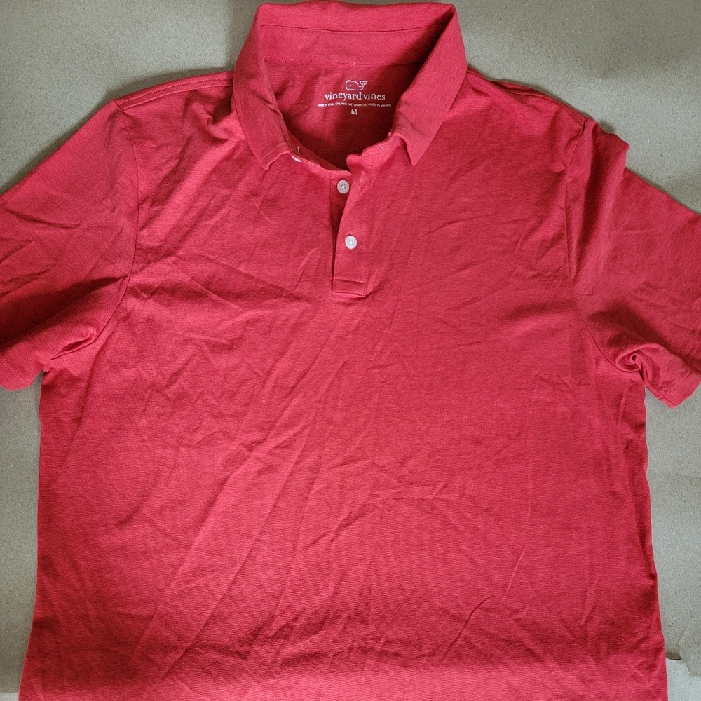 Vineyard Vines Pima Cotton Stretch Polo Shirt – Red – Size M – Like New